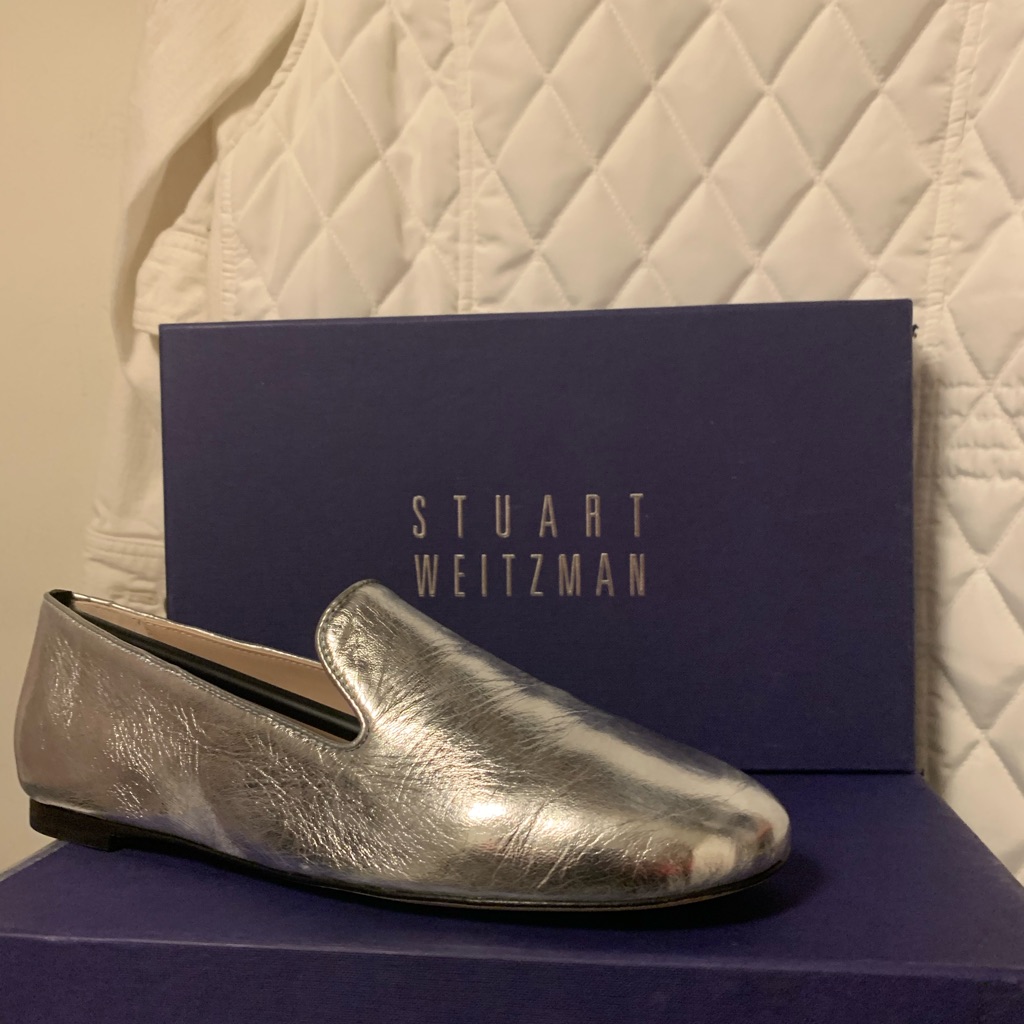 Brand New Silver Flat Mat Stewart Weitzman Flats